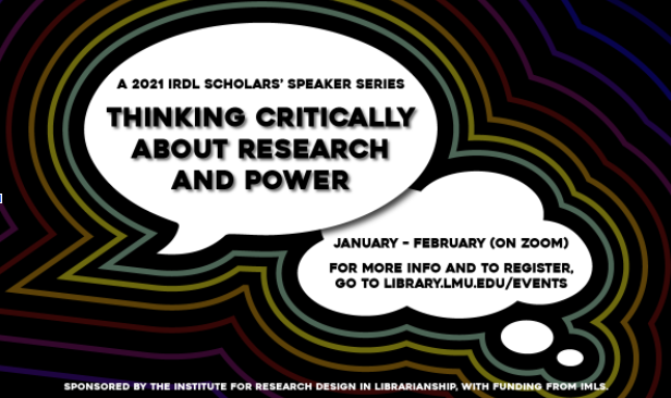 Thinking critically about research and power speaker series from January to February on zoom